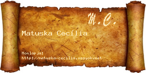 Matuska Cecília névjegykártya